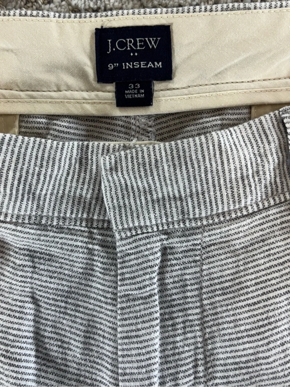 J. Crew Men’s Size 33 Blue Striped 9”‎ Inseam Chino Shorts